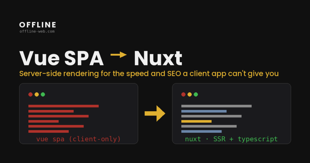 Nuxt migration: a Vue SPA moved to Nuxt server-side rendering with TypeScript