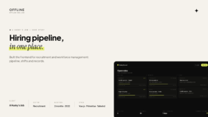 A Husky's Job case study — Built the frontend for recruitment and workforce management: pipeline, shifts and records
